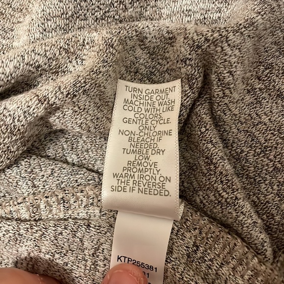 NWT J. Jill Bell-Sleeve Velour Tunic, a-line, creamy white/brown, funnel neck, S - Picture 8 of 11